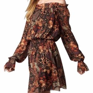 Rachel Zoe Brown Frankie Peasant Casual Dress